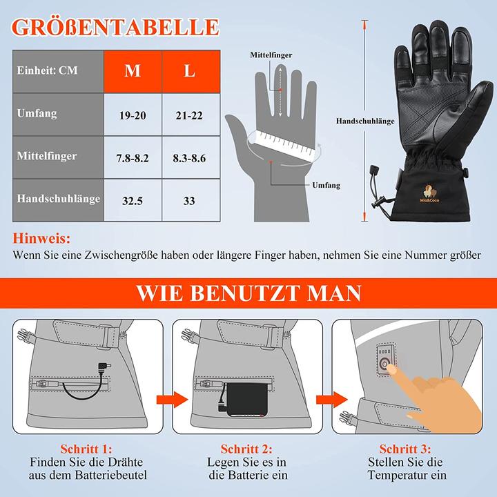 Actual product image Mia&Coco Heated Gloves, M (Black)