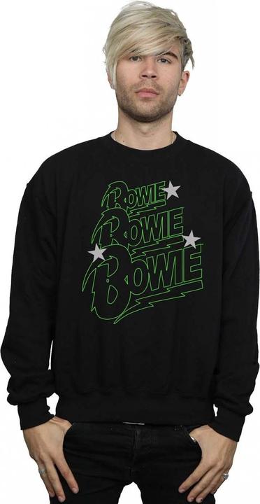 Actual product image David Bowie Mens Multiple Neon Logo Sweatshirt (S)