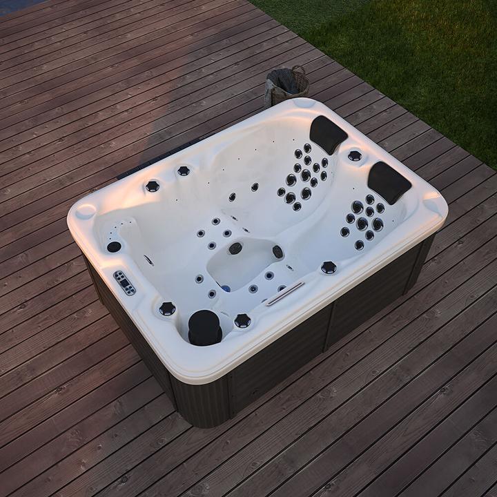 Produktbild Home Deluxe Outdoor Whirlpool GARDEN, 51 Massagedüsen, Beleuchtung, Treppe und Thermoabdeckung, 2 Personen