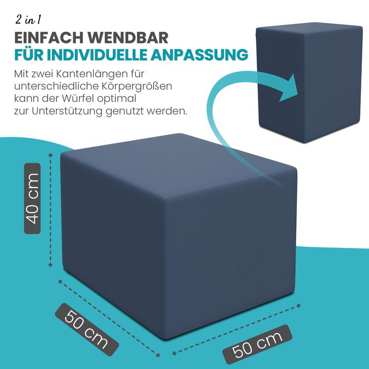 Actual product image Aktivshop Intervertebral disc cube, step support cube for step support, step bed with cover, fitness cube