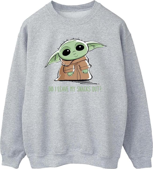 Actual product image Star Wars Mens The Mandalorian Grogu Snacks Meme Sweatshirt (S)