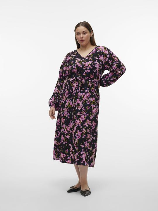 Produktbild Vero Moda Normal geschnitten Rundhals Curve Nicht verstellbare Bündchen Langes Kleid Kleid (52)