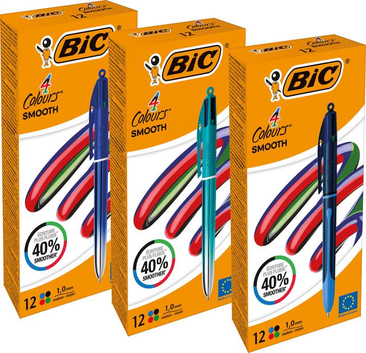 Produktbild Bic Vierfarbkugelschreiber 4-Colours Smooth (Mehrfarbig, 12 x)