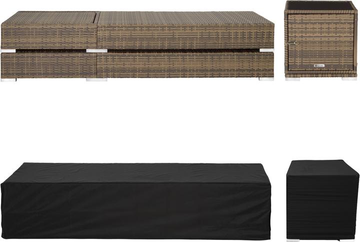Produktbild tectake Sonnenliegen Rattan (184 cm)