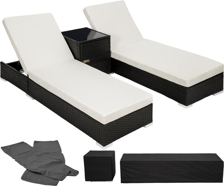 tectake 2 Sonnenliegen (184 cm)