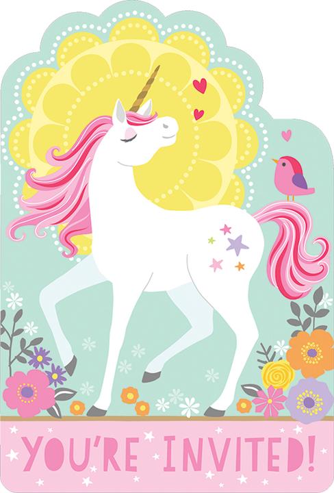 Produktbild Amscan Einladungen Einhorn Geburtstag (16 Stk.)