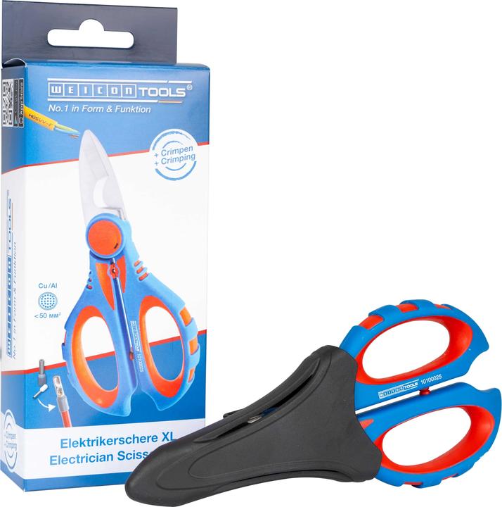 Immagine prodotto Weicon Cesoie per elettricisti XL per cavi a fili sottili fino a max. 50 mm² bl/rt (21.10 cm)