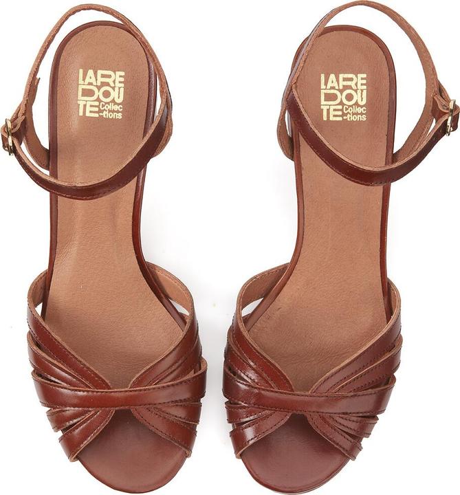 Image du produit La Redoute Collections Sandales en cuir à talon moyen (38)