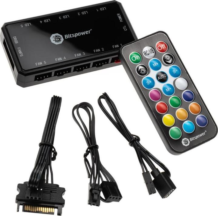 Produktbild Bitspower Notos RGB PWM Lüfer, 120mm - schwarz, 3er-Pack (120 mm, 3 x)