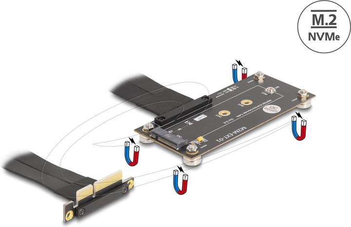 Actual product image Delock Adapter PCIe 3.0 x4 Stecker 90° gewinkelt zu M.2 Key