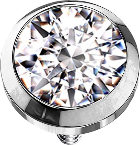 Produktbild Star Piercing Dermal Anchor silber mit Kristall silber (Titan G23, ohne Messing)