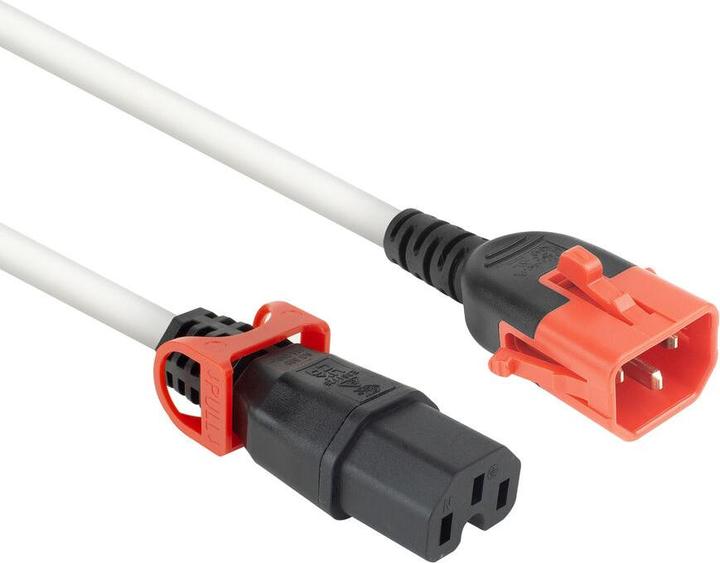 Produktbild Powercord C14 IEC Lock+ Dual Locking - C15 IEC Lock+ white 1 m, PC3871