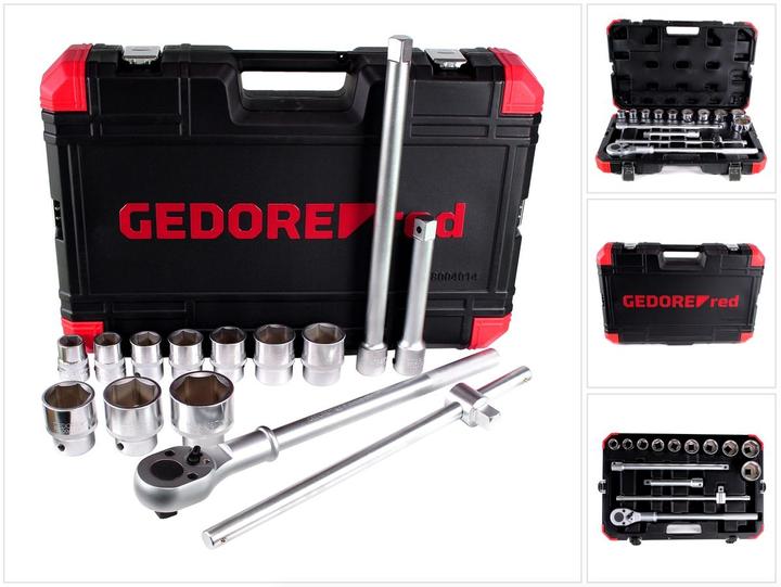 Produktbild Gedore Red red Steckschlüsselsatz, 14-teilig, Mit Umschaltknarre, Ratsche, Steckschlüssel, 3/4" (36 mm, 43 mm, 42 mm, 23 mm, 48 mm, 37 mm, 28 mm, 44 mm, 38 mm, 32 mm, 31 mm, 50 mm, 39 mm, 49 mm, 22 mm, 33 mm, 26 mm, 34 mm, 46 mm, 40 mm, 27 mm, 29 mm, 45 mm, 24 mm, 25 mm, 30 mm, 41 mm, 47 mm, 35 mm)