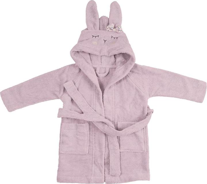 Produktbild Kikadu Bademantel Rabbit rosé Gr. 5-6 (GOTS)-org
