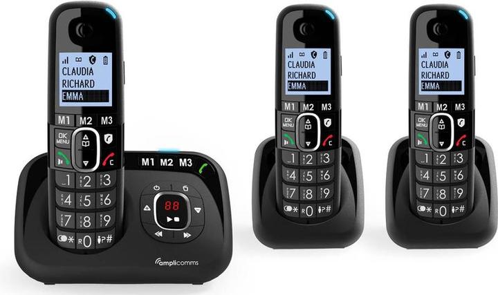 Produktbild amplicom amplicomms BigTel 1583 DECT Grosstastentelefon schwarz