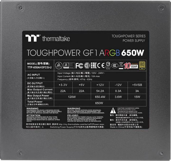 Produktbild Thermaltake Toughpower GF1 ARGB (650 W)