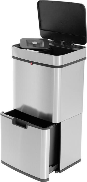 Produktbild Hailo Öko Vario XL, Design-Sensor-Mülltrenner, 25 + 25 + 4 ltr, Edelstahl Anti-Fingerprint (50 l)