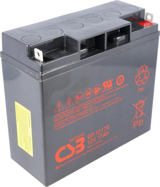 Actual product image CSB GP12170 12 Volt AGM Bleiakku 17Ah, 181x76x167mm M5 Flachpol - M5 B/N 5 Jahres Type + Standby (1 pcs., 17000 mAh)