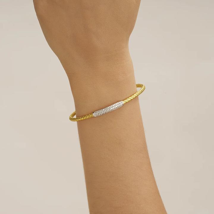 Image du produit Charles Garnier Bracelet en argent bicolore, oxyde de zirconium (6 cm, Argent 925)