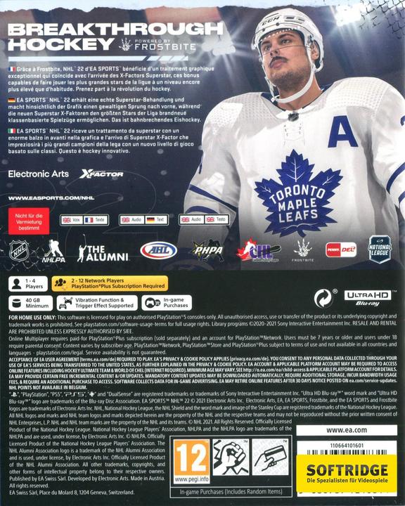 Image du produit EA Games NHL 22 (PS5, DE, FR, IT)