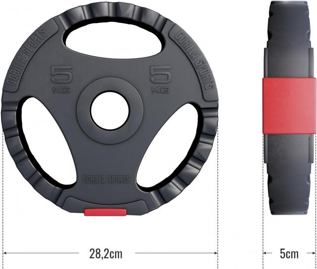 Immagine prodotto Gorilla Sports Piastra di peso Olympia 50/51 mm (1 x 5 kg)