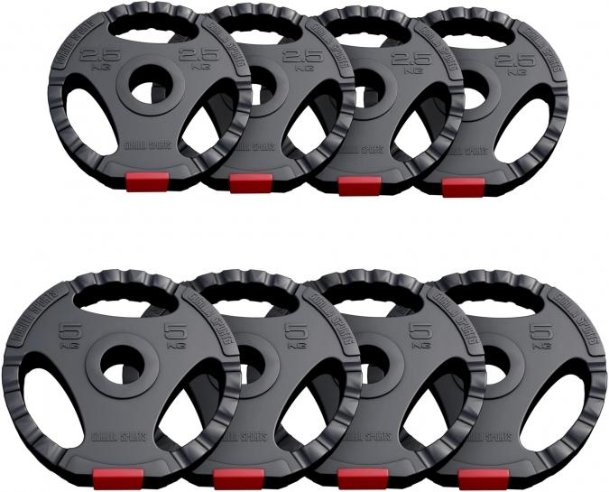 Gorilla Sports Weight plate set Olympia 50/51 mm (4 x 2.5 kg, 4 x 5 kg)