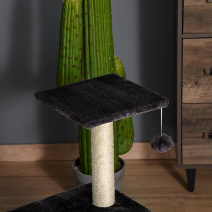 Immagine prodotto Jamb Albero per gatti (72 cm, Grigio scuro (peluche) + beige (corda di sisal))