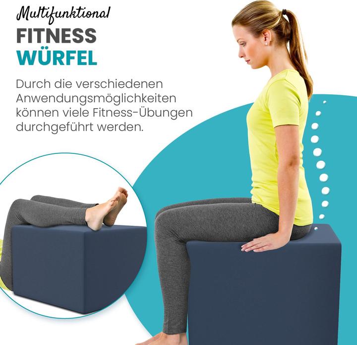 Actual product image Aktivshop Intervertebral disc cube, step support cube for step support, step bed with cover, fitness cube