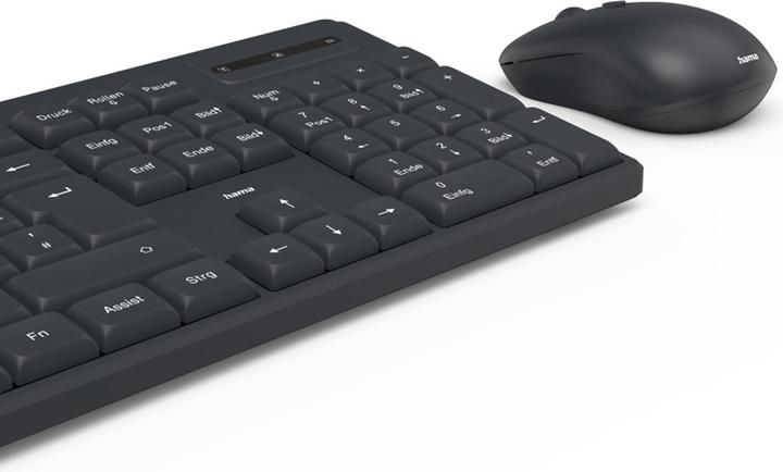 Produktbild Hama WKM-200 Funk Tastatur, Maus-Set Deutsch, QWERTZ Schwarz (DE, Kabellos)