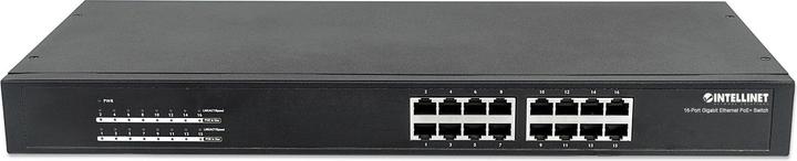 Produktbild Intellinet 16-Port Gigabit Ethernet PoE+ Switch Endspan, 48,26cm 19 Zoll Rackmount (16 Ports)