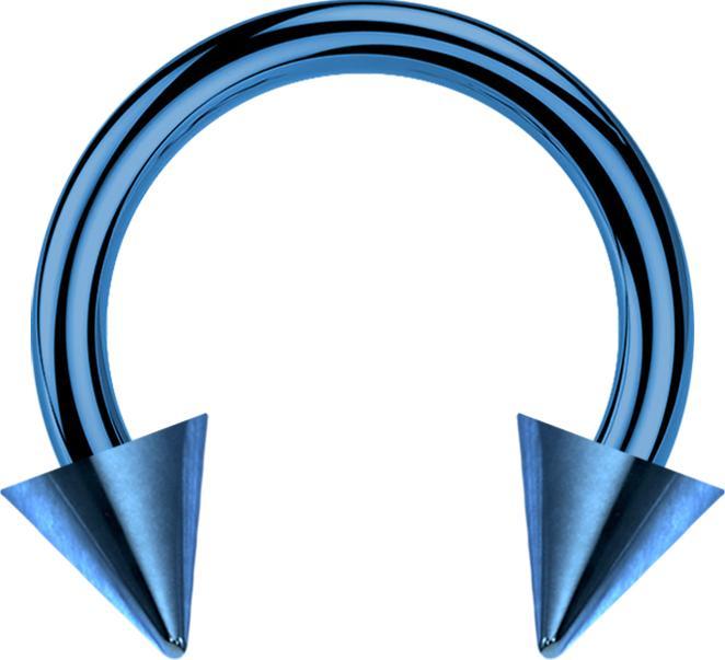 Star Piercing Micro Circular Barbell dunkelblau mit zwei Cones (ohne Messing, Titan G23)