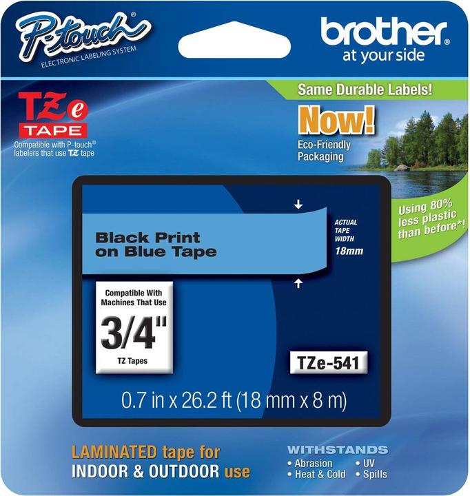 Actual product image Brother Tze-541 (1.80 cm, Blue)