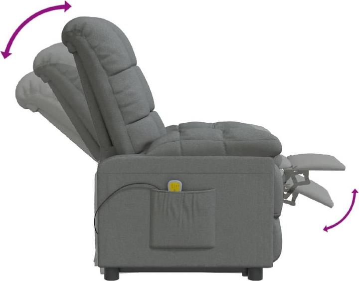 Image du produit VidaXL Fauteuil de massage Fauteuil de télévision Fauteuil de relaxation Tissu gris foncé