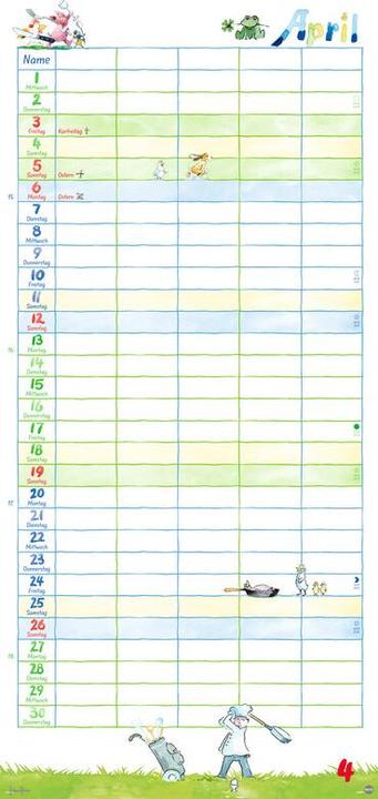 Actual product image Heye Familienplaner (21 x 45 cm, Hardcover, German)