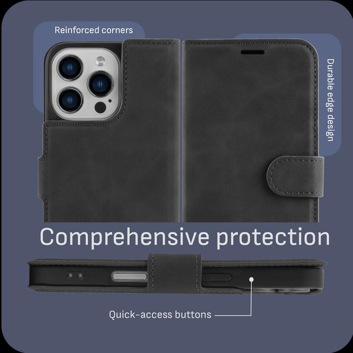 Produktbild Cazy Premium-Geldbörsen-Etui, Magnetisches Geldbörsen-Etui, Kartenfächer, Ständer (Apple iPhone 16 Pro Max)