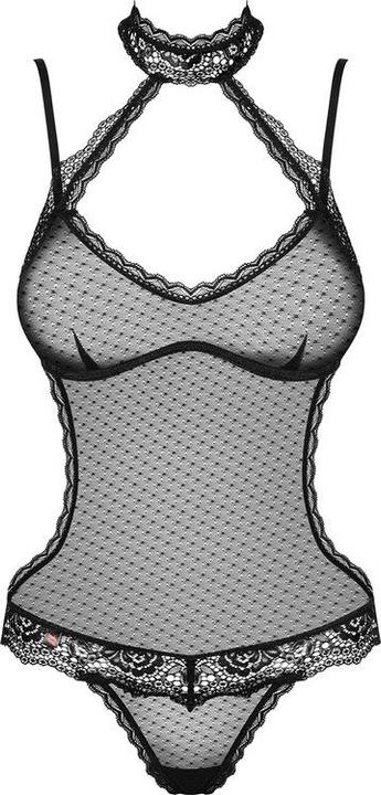 Produktbild Obsessive Schwarzer transparenter Bodysuit mit Spitze (S, M)