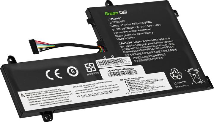 Actual product image GreenCell Laptop battery (equivalent to: Lenovo L17C3PG1, Lenovo L17L3PG1, Lenovo L17M (4800 mAh)