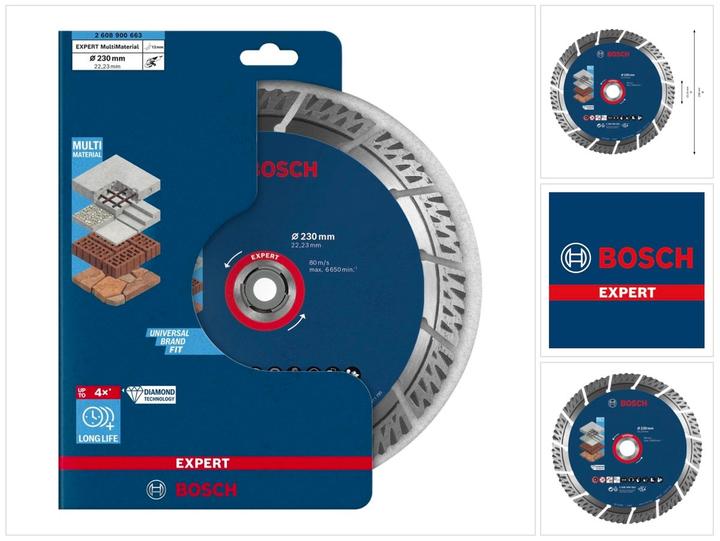 Produktbild Bosch Professional Zubehör EXPERT MultiMaterial Diamanttrennscheiben, 230 x 22,23 x 2,4 x 15 mm