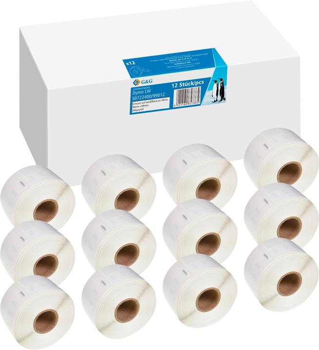 Actual product image 12x 260 Etiketten -VORTEILSPACK- Kompatibel mit Dymo 99012/ s0722400