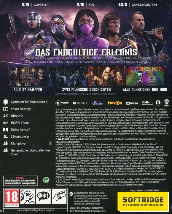 Produktbild WB Mortal Kombat 11 Ultimate - Limited Edition (Xbox One X, Xbox Series X, DE)
