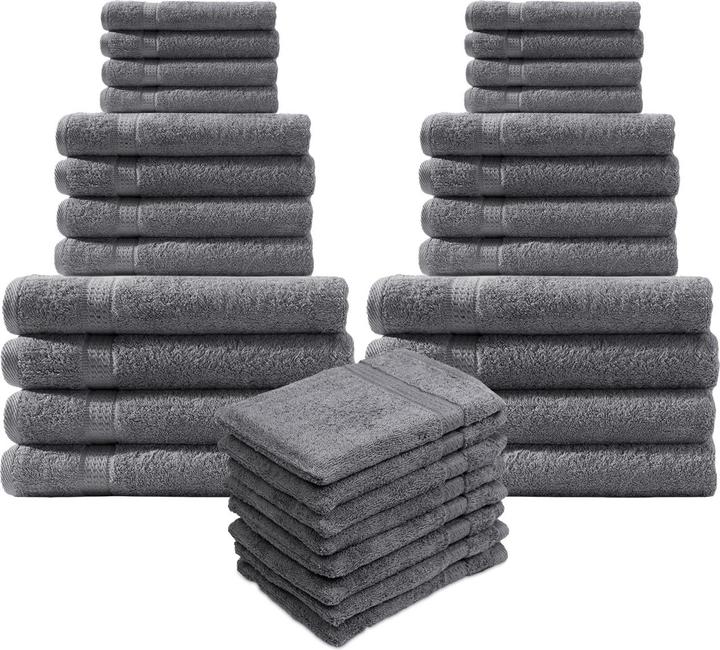 Casativo 32-teiliges Handtuch-Set aus 100% Baumwolle, anthrazit