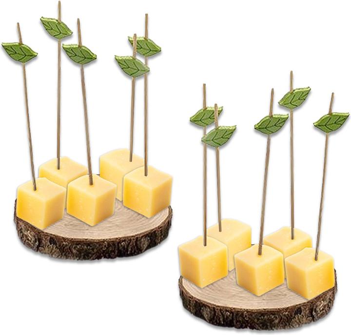 Image du produit Natura Punto Dessous de plat pour amuse-bouche, en bois, 2 pièces, brochettes, 2 x 20 x 15cm