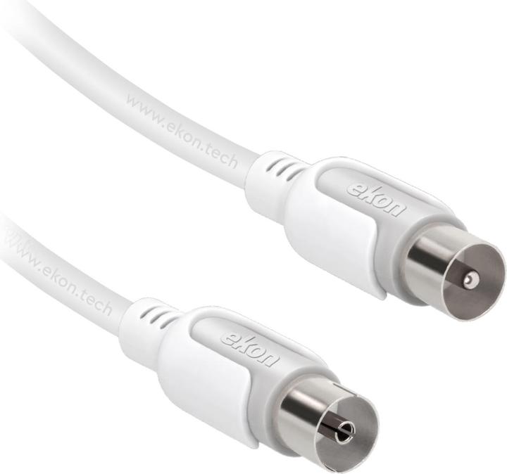 Image du produit Ekon Câble d'antenne mâle / femelle + adaptateur 75dB (Câble d'antenne)