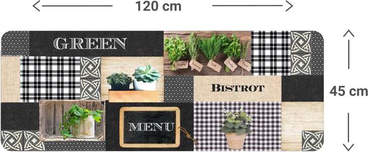 Actual product image Natura Punto Decorative rug polyester, Green, Menu, Bistrot, 120 x 45 cm (45 x 120 cm)