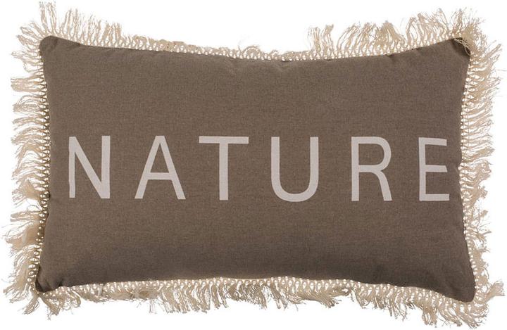 Immagine prodotto Out of the blue Cuscino decorativo marrone, con stampa Nature, frange e chiusura lampo (50 x 30 cm)