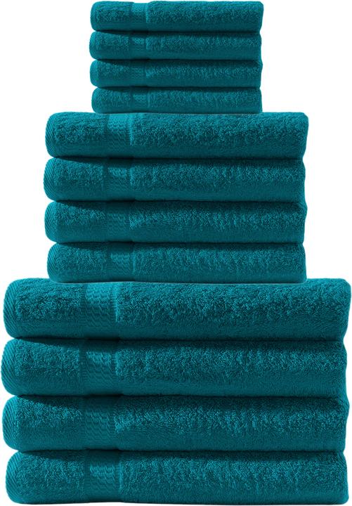 Produktbild Casativo Handtuchset 12-teilig petrol (140 x 70 cm, 100 x 50 cm, 50 x 30 cm)
