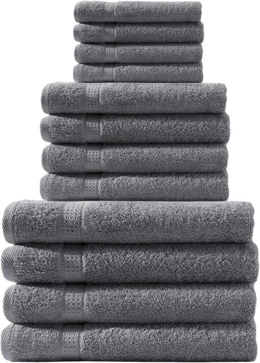 Produktbild Casativo Handtuchset 12-teilig anthrazit (50 x 30 cm, 150 x 100 cm, 100 x 50 cm)