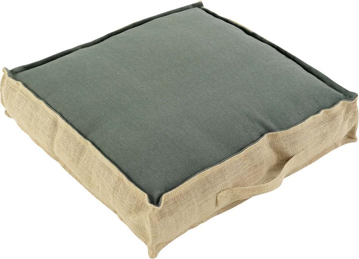 Natura Punto Cotton and Jute Floor Cushion (45 x 45 x 10 cm)