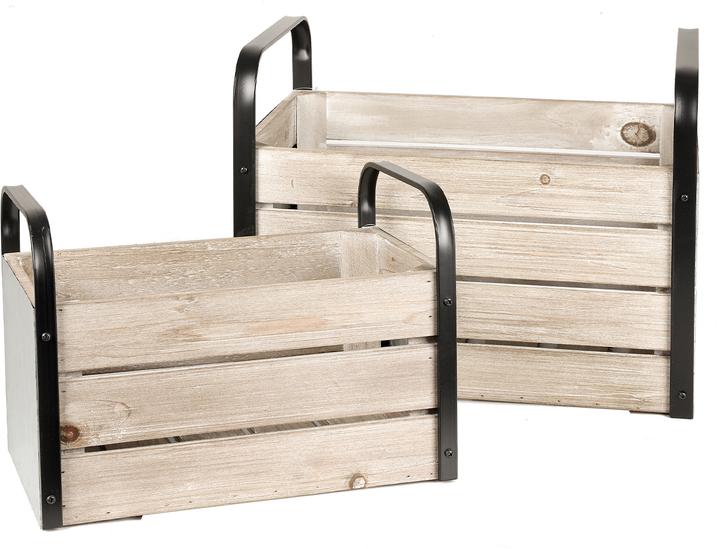 Natura Punto 2-teiliges Dekokisten-Set mit Metallgriffen