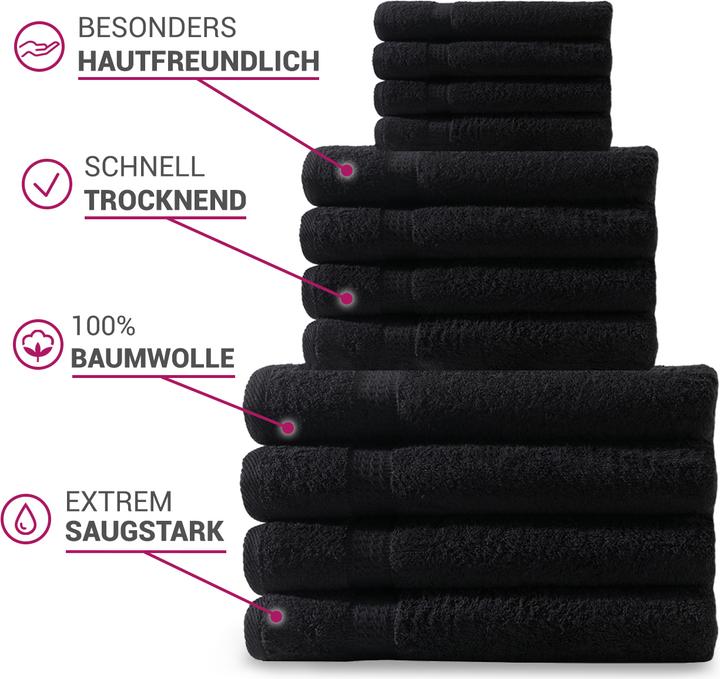 Produktbild Casativo Handtuchset 12-teilig (100 x 50 cm, 50 x 30 cm, 140 x 70 cm)